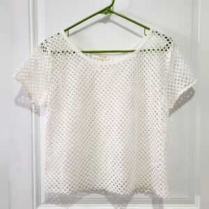 En Creme Sheer Net Cover Crop Top M